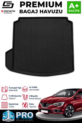 S-Dizayn Renault Megane 4 Sedan 3D Pro Bagaj Havuzu Sol Kulaklı 2016 Üzeri A+ Kalite