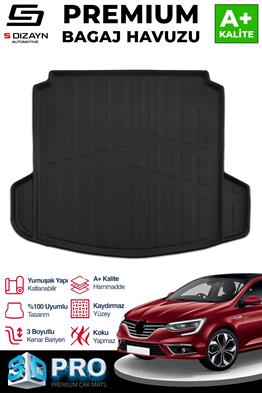 S-Dizayn Renault Megane 4 Sedan 3D Pro Bagaj Havuzu Çift Kulaklı 2016 Üzeri A+ Kalite