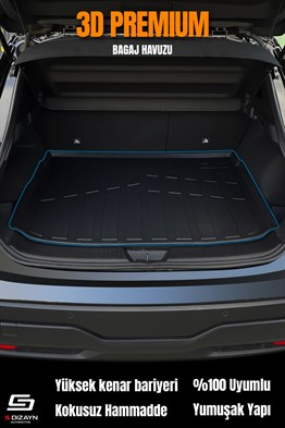 S-Dizayn Renault Megane 4 Sedan 3D Pro Havuzlu Paspas ve Sol Kulak Paspas Bagaj Havuzu Seti (2li SET)  2016-2021 A+ Kalite