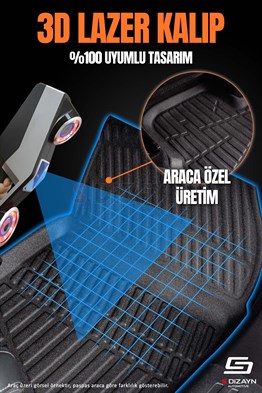 S-Dizayn Renault Megane 4 Sedan 3D Pro Havuzlu Paspas ve Çift Kulak Bagaj Havuzu Seti (2li SET)  2016-2021 A+ Kalite