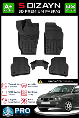 S-Dizayn Seat Cordoba 3D Pro Havuzlu Paspas 2004-2009 A+ Kalite