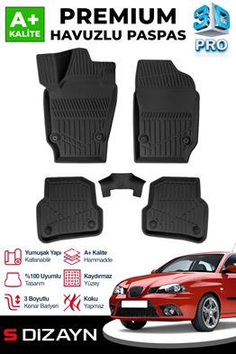 S-Dizayn Seat Ibiza 3D Pro Havuzlu Paspas 2008-2017 A+ Kalite