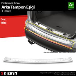 S-Dizayn Seat Ibiza Krom Arka Tampon Eşiği 2017 Üzeri A+ Kalite