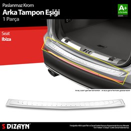 S-Dizayn Seat Ibiza Krom Arka Tampon Eşiği 2017 Üzeri A+ Kalite