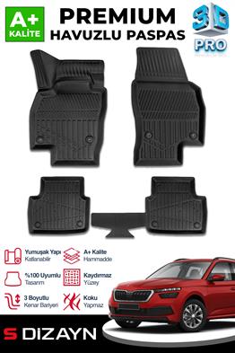 S-Dizayn Skoda Kamiq 3D Pro Havuzlu Paspas 2019 Üzeri A+ Kalite
