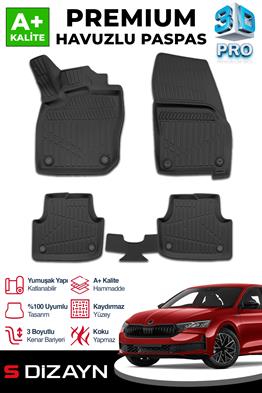 S-Dizayn Skoda Octavia 4 A8 E-Tech 3D Pro Havuzlu Paspas 2024 Üzeri A+ Kalite