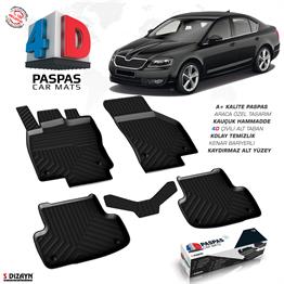 S-Dizayn Skoda Octavia A7 4D Havuzlu Paspas 2013-2020 A+Kalite