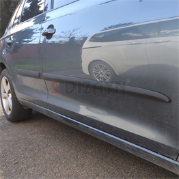 S-Dizayn Skoda Rapid ABS Plastik Yan Kapı Koruma Çıtası 2012-2017 A+ Kalite