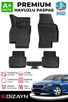 S-Dizayn Skoda Scala 3D Pro Havuzlu Paspas 2019 Üzeri A+ Kalite
