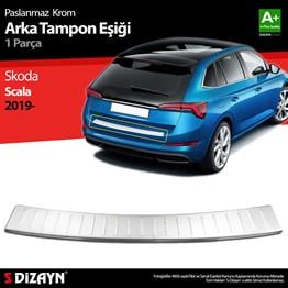 S-Dizayn Skoda Scala Krom Arka Tampon Eşiği 2019 Üzeri