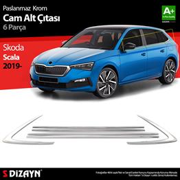S-Dizayn Skoda Scala Krom Cam Çıtası 6 Prç 2019 Üzeri