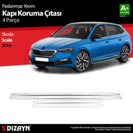 S-Dizayn Skoda Scala Krom Kapı Koruma Çıtası 4 Prç. 2019 Üzeri