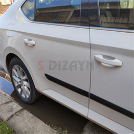 S-Dizayn Skoda Super B ABS Plastik Yan Kapı Koruma Çıtası 2015-2023 A+ Kalite