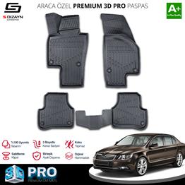 S-Dizayn Skoda SuperB 2 3D Pro Havuzlu Paspas 2008-2014 A+ Kalite
