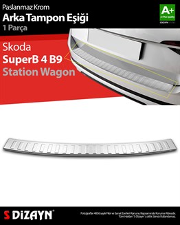 S-Dizayn Skoda SuperB B8 Makyajlı SW Krom Arka Tampon Eşiği 2019-2023