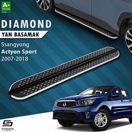 S-Dizayn Ssangyong Actyon Sports Diamond Krom Yan Basamak 203 Cm 2007-2018 A+ Kalite