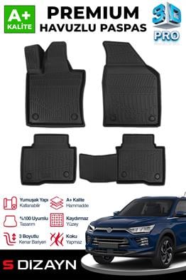 S-Dizayn Ssangyong Korando 3D Pro Havuzlu Paspas 2019 Üzeri A+ Kalite