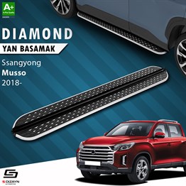 S-Dizayn Ssangyong Musso Diamond Krom Yan Basamak 203 Cm 2018 Üzeri A+ Kalite