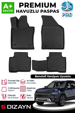 S-Dizayn Ssangyong Torres Benzinli 3D Pro Havuzlu Paspas 2023 Üzeri A+ Kalite