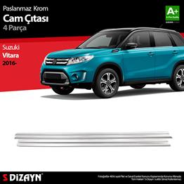S-Dizayn Suzuki Vitara Krom Cam Çıtası 4 Prç. 2016-2019