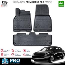 S-Dizayn Tesla Model Y 3D Pro Havuzlu Paspas 2020-2025 A+ Kalite
