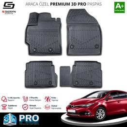 S-Dizayn Toyota Auris 3D Pro Havuzlu Paspas 2013-2020 A+ Kalite