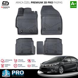 S-Dizayn Toyota Corolla 3D Pro Havuzlu Paspas 2013-2018 A+ Kalite