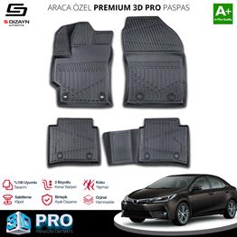 S-Dizayn Toyota Corolla 3D Pro Havuzlu Paspas 2019 Üzeri A+ Kalite