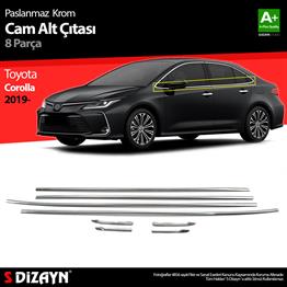 S-Dizayn Toyota Corolla Krom Cam Çıtası 8 Prç. 2019 Üzeri