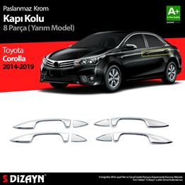 S-Dizayn Toyota Corolla Krom Kapı Kolu Yarım Model 8 Prç. 2013-2018