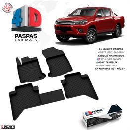 S-Dizayn Toyota Hilux 8 4D Havuzlu Paspas 2015-2022 A+Kalite