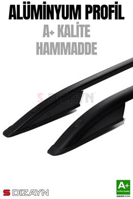S-Dizayn VW Caddy 3 Aluminyum Siyah Tavan Çıtası 2004-2010 A+ Kalite