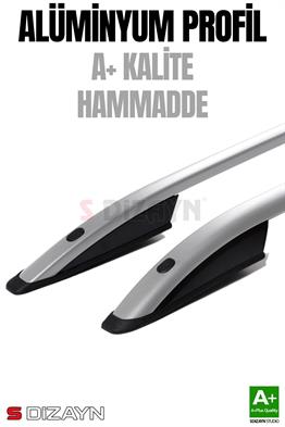S-Dizayn VW Caddy 3 Makyajlı Uzun Şase Aluminyum Gri Tavan Çıtası 2010-2020 A+ Kalite