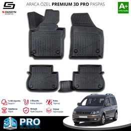 S-Dizayn VW Caddy 3D Pro Havuzlu Paspas 2010-2015 A+ Kalite
