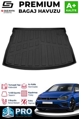 S-Dizayn VW Golf 7 3D Pro Bagaj Havuzu Üst Bagaj 2012-2020 A+ Kalite