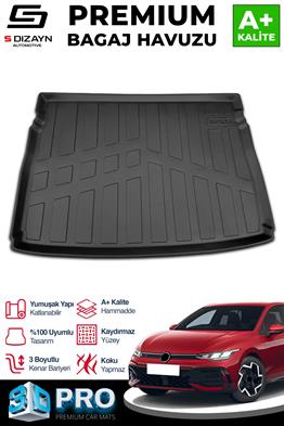 S-Dizayn VW Golf 8 3D Pro Bagaj Havuzu Üst Bagaj 2021-2024 A+ Kalite