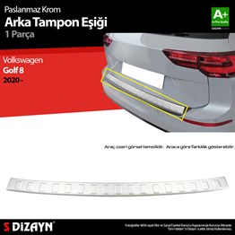 S-Dizayn VW Golf 8 SW Krom Arka Tampon Eşiği 2020-2024