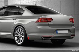 S-Dizayn VW Passat B8 Krom Arka Tampon Alt Çıtası 3 Parça 2015-2019