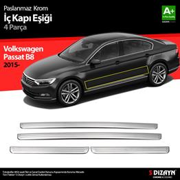 S-Dizayn VW Passat B8 Krom İç Kapı Eşiği 4 Parça 2015-2019