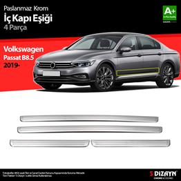 S-Dizayn VW Passat B8.5 Krom İç Kapı Eşiği 4 Parça 2019-2023
