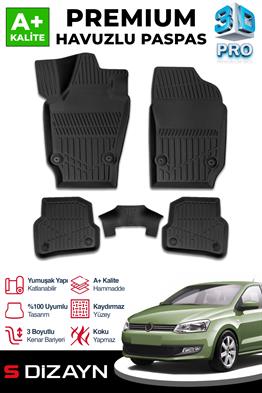 S-Dizayn VW Polo 5 3D Pro Havuzlu Paspas 2009-2017 A+ Kalite
