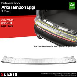 S-Dizayn VW Polo 6 HB Krom Arka Tampon Eşiği 2017-2021