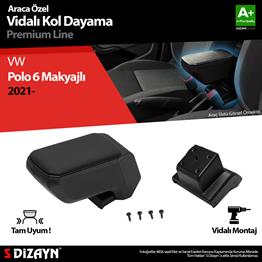 S-Dizayn VW Polo 6 Makyajlı Kol Dayama Kolçak ABS Vidalı Siyah 2021 Üzeri A+ Kalite