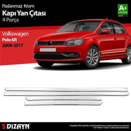 S-Dizayn VW Polo 6R Krom Kapı Yan Çıtası 2009-2017
