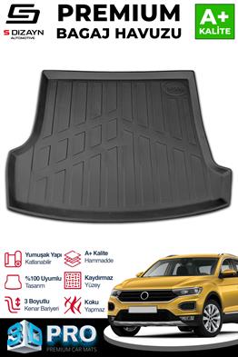S-Dizayn VW T-Roc 3D Pro Bagaj Havuzu Üst Bagaj 2019 Üzeri A+ Kalite