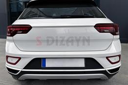 S-Dizayn VW T-Roc Makyajlı Krom Egzoz Görünümü Difüzör 3 Prç. 2021 Üzeri