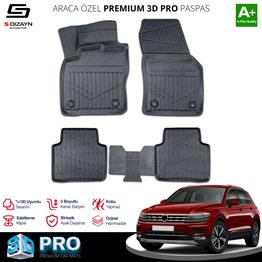 S-Dizayn VW Tiguan Allspace 3D Pro Havuzlu Paspas 2016-2024 A+ Kalite