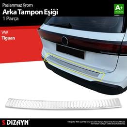 S-Dizayn VW Tiguan Krom Arka Tampon Eşiği 2024 Üzeri A+ Kalite