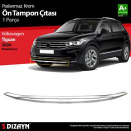 S-Dizayn VW Tiguan Krom Ön Tampon Çıtası 2020-2024 (Parlak Krom)