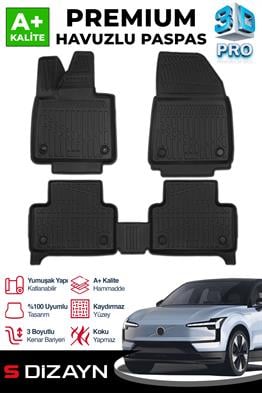 S-Dizayn Volvo EX30 3D Pro Havuzlu Paspas 2025 Üzeri A+ Kalite